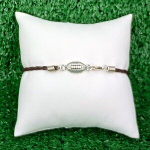 Bracelet Anklet Football Rugby Braided Vegan Leather Team Sports 1000-326